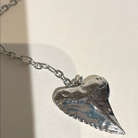 3/$20 Silver Heart Pendant layered Necklace - Picture 2 of 7